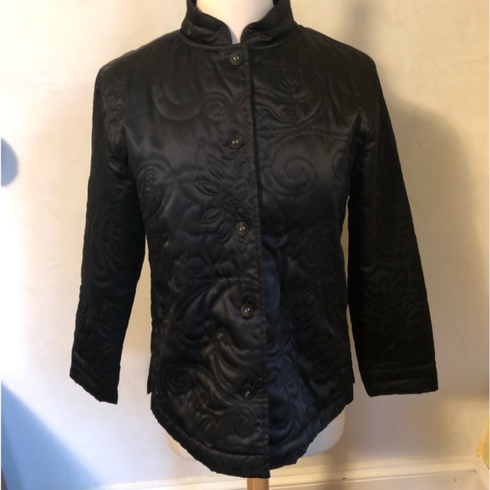 Classic Elements Black Lightweight Jacket W/ Embr… - image 1